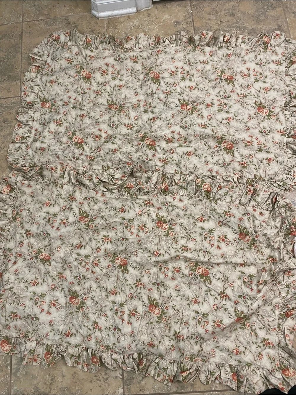 Vintage Rare Lauren Ralph Lauren Cole Brook Ruffled Floral Pillow King Shamsi